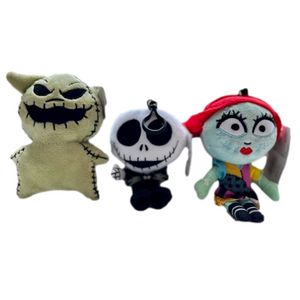 3 Nightmare Before Christmas 6” Plush Clips Jack Skellington Sally Oogie NEW